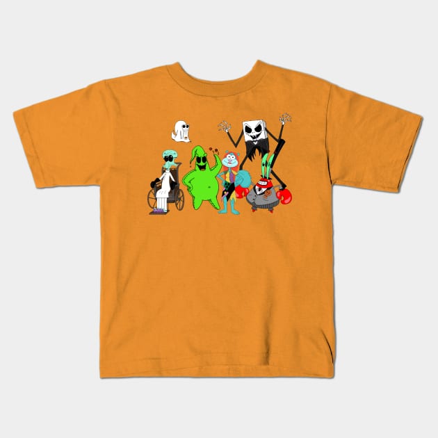 The Nightmare In Bikini Bottom Kids T-Shirt by Beck’s Randoms